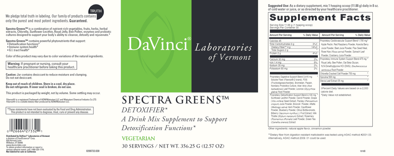 Spectra Greens DaVinci Labs Label