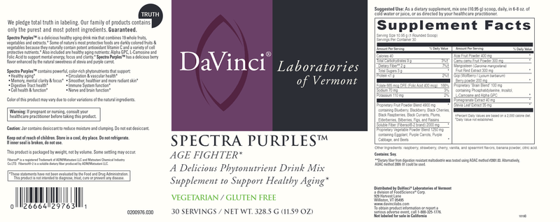 Spectra Purples (DaVinci Labs) Label
