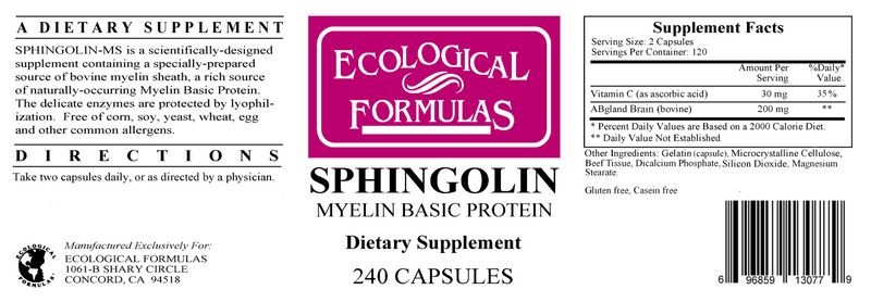 Sphingolin (Ecological Formulas) 240ct Label