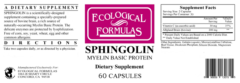 Sphingolin (Ecological Formulas) 60ct Label