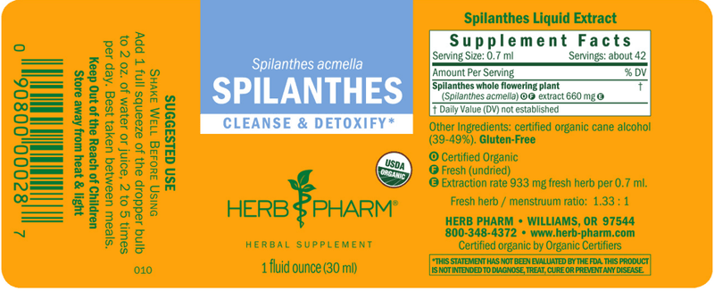 Spilanthes label Herb Pharm