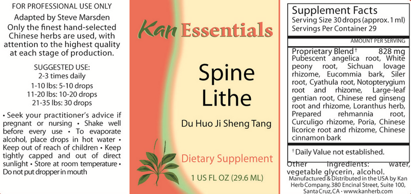 Spine Lithe (Kan Herbs Essentials) Label