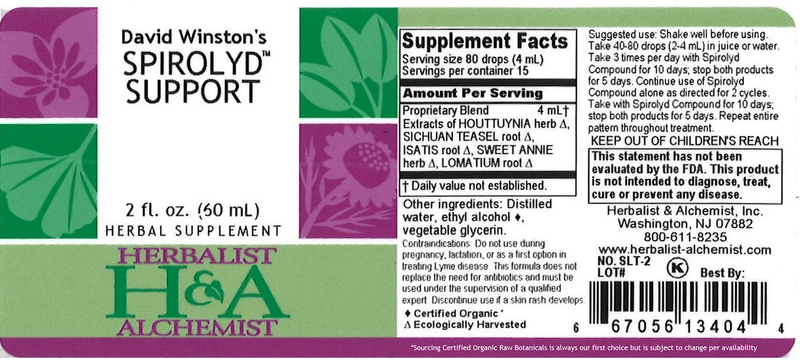 Spirolyd Support (Herbalist Alchemist) 2oz Label
