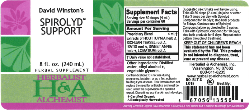 Spirolyd Support (Herbalist Alchemist) 8oz Label