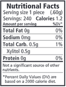 spry peppermint xlear nutrition facts