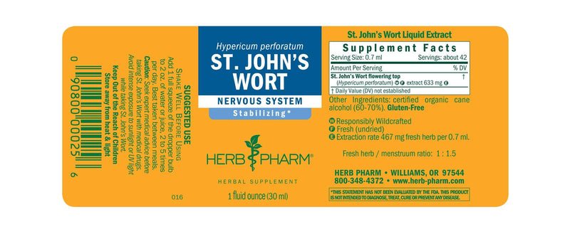St. John's Wort label Herb Pharm