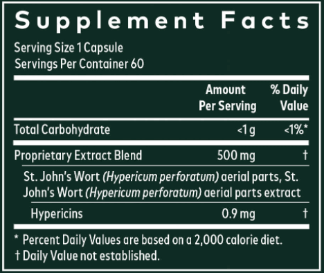 St. John's Wort (Gaia Herbs) supplement facts
