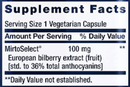 bilberry extract (life extension) supplement facts