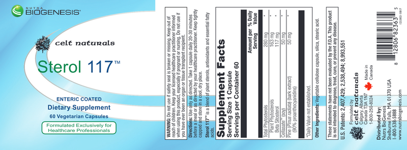 Sterol 117 (Nutra Biogenesis) 60 Caps Label