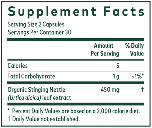 Stinging Nettle Leaf (Gaia Herbs Professional Solutions) supplement facts