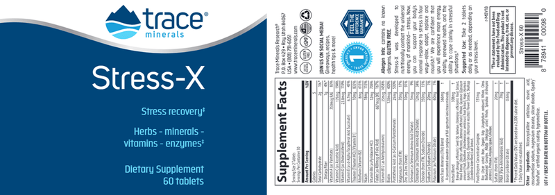 Stress-X Trace Minerals Research label