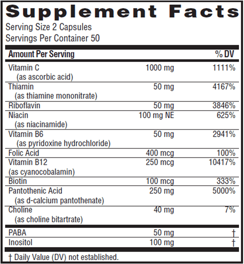 stress b-complex caps twinlab supplement facts