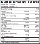 stress b-complex supplement facts