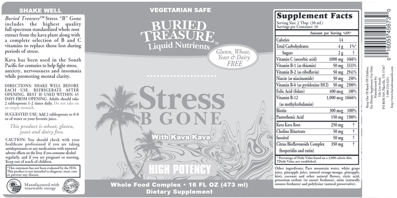 Stress B Gone Buried Treasure Label