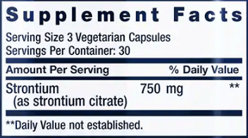 Strontium Caps (Life Extension) Supplement Facts