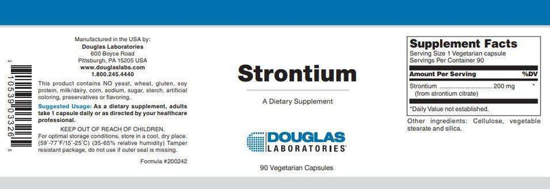Strontium Douglas Labs Label