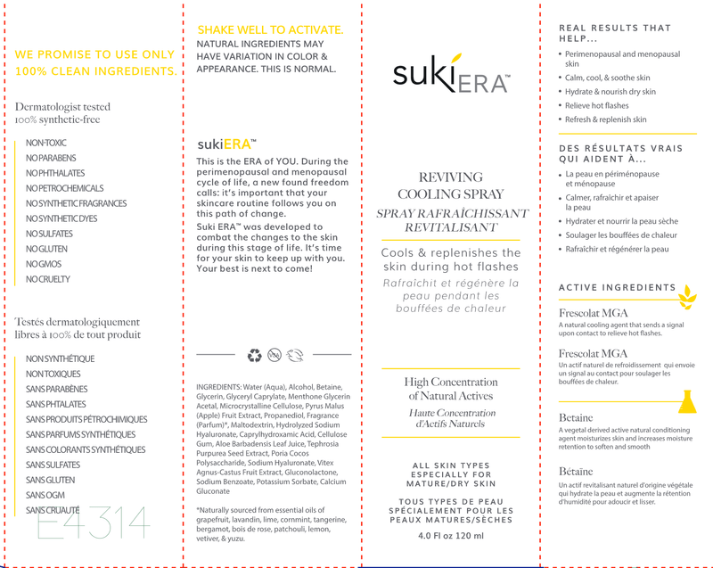 Suki ERA Reviving Cooling Spray (Suki Skincare) Label