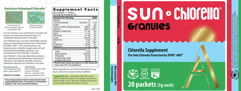 Sun Chlorella Granule (Sun Chlorella USA) Label