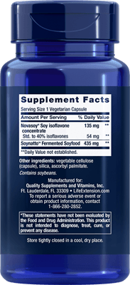 Super Absorbable Soy Isoflavones (Life Extension) Back