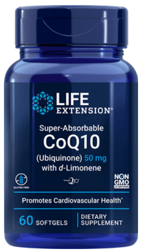 Super-Absorbable CoQ10 (Ubiquinone) with d-Limonene 50 mg (Life Extension) Front