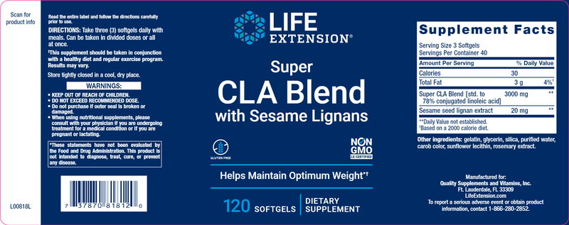 super cla blend (life extension) label