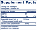super cla blend (life extension) supplement facts