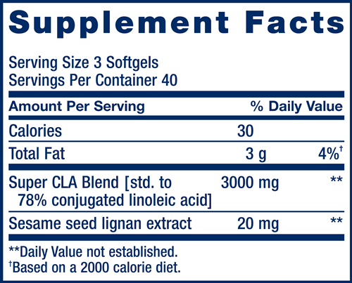 Super CLA Blend with Sesame Lignans (Life Extension) Supplement Facts
