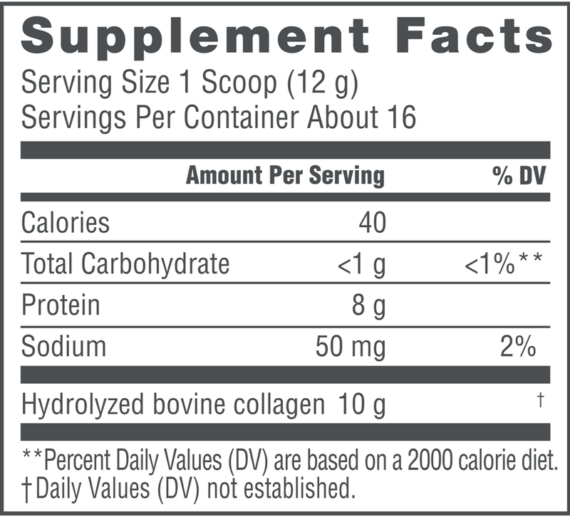 Super Collagen Peptides Berry Lemon (Neocell) Supplement Facts