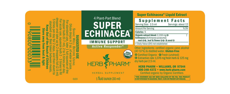 Super Echinacea label Herb Pharm