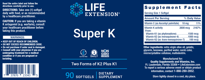 Super K (Life Extension) Label