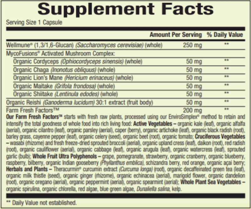 Super Mushroom (Whole Earth and Sea Natural Factors) Supplement Facts