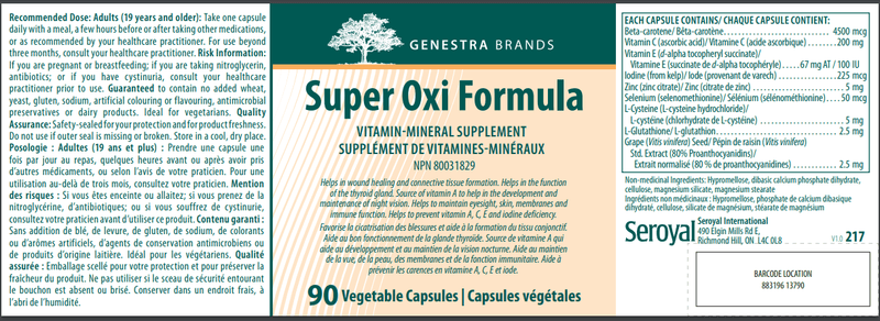 Super Oxi Formula Genestra Label