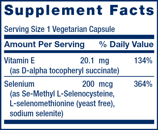 Super Selenium Complex (Life Extension) Supplement Facts