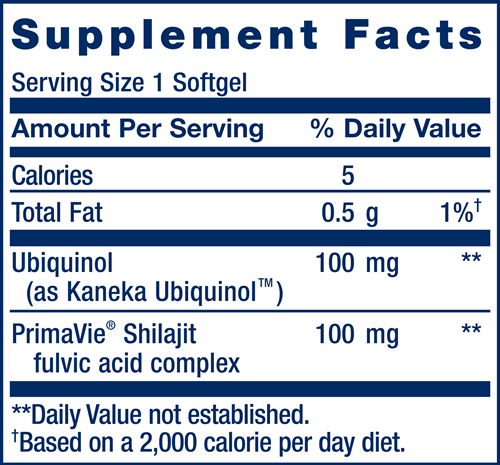 Super Ubiquinol CoQ10 with Enhanced Mitochondrial Support™ (Life Extension) Supplement Facts
