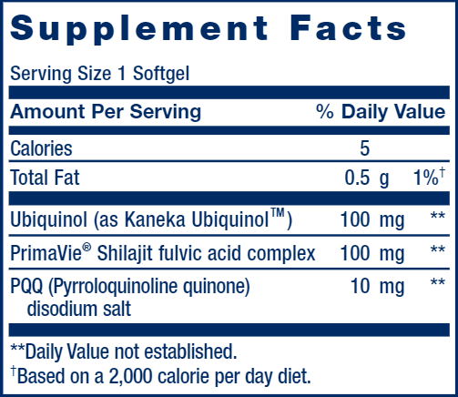 Super Ubiquinol CoQ10 with PQQ (Life Extension) Supplement Facts