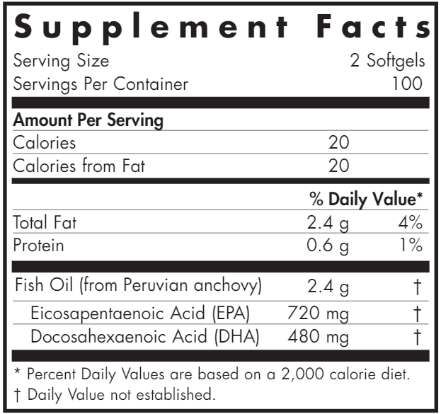 Super EPA 120ct Allergy Research Group supplement facts