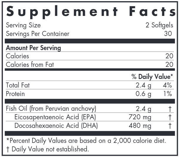 Super EPA 60ct Allergy Research Group supplement facts