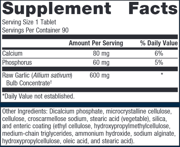 supergarlic 6000 (metagenics) supplement facts