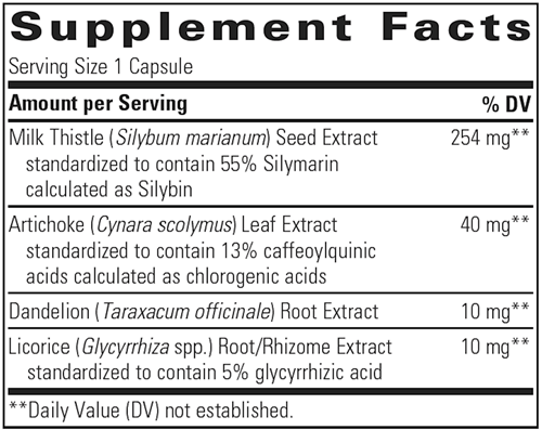 Super Milk Thistle X (Integrative Therapeutics) Supplement Facts