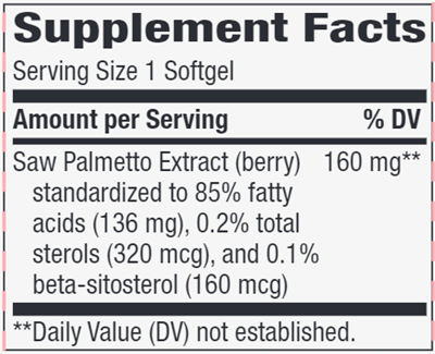 Super Saw Palmetto (Nature's Way) Supplement Facts