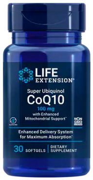 Super Ubiquinol CoQ10 with Enhanced Mitochondrial Support™ 100mg (Life Extension) Front