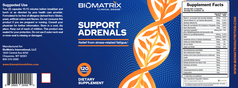 Support Adrenals (BioMatrix) Label