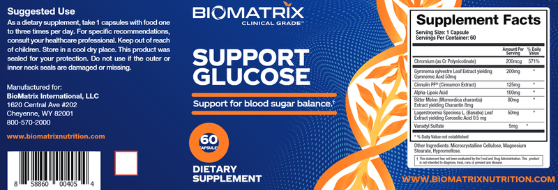 Support Glucose (BioMatrix) Label