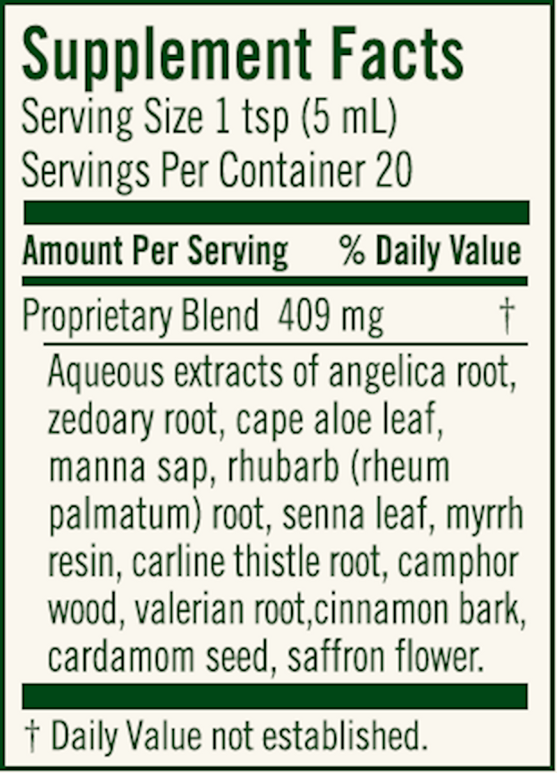 swedish bitters (flora) supplement facts