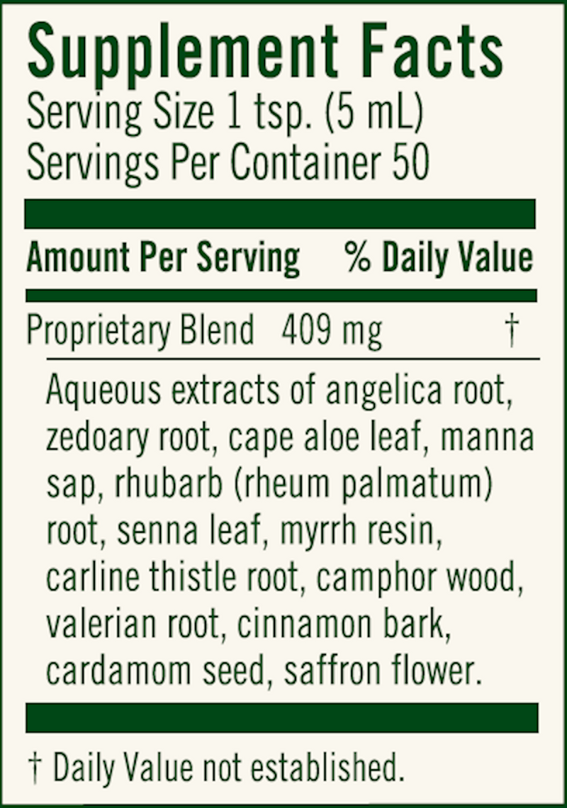 swedish bitters (flora) supplement facts