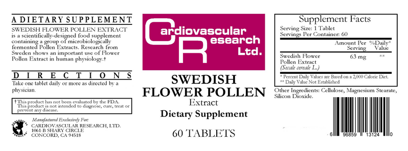 Swedish Flower Pollen (Ecological Formulas) Label