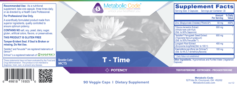 T-Time (Metabolic Code) Label