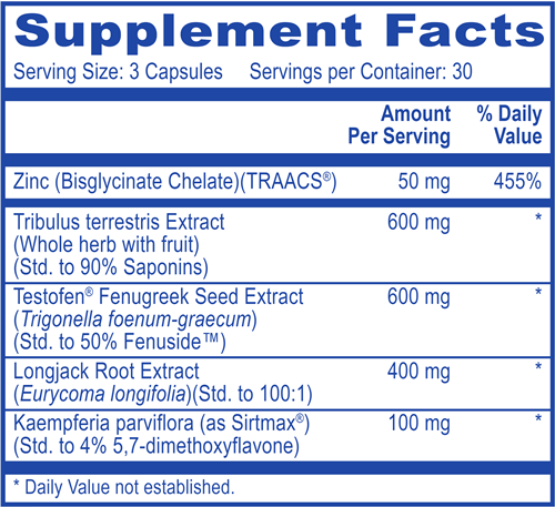 T-Time (Metabolic Code) supplement facts
