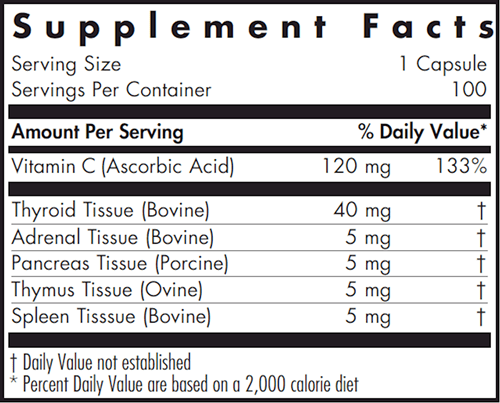 TG 100 (Allergy Research Group) supplement facts