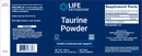 taurine powder (life extension) label